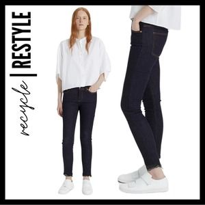 Acne Frayed Hem Skin 5 Skinny Jeans